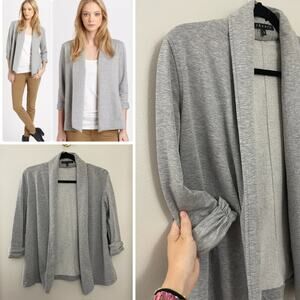Theory Minimalist Capsule Classic‎ Ashby Cotton Knit Gray Blazer Cardigan S